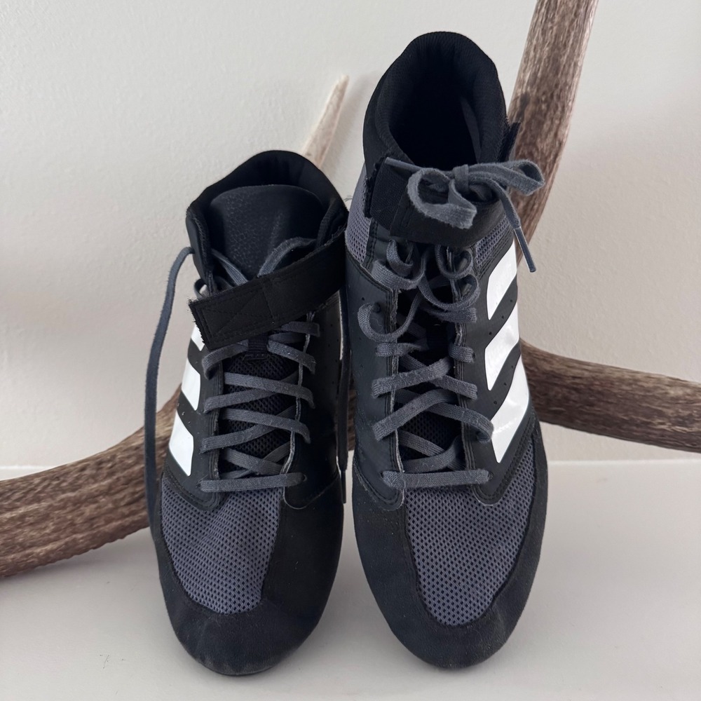 Adidas Mat Wizard 5 Wrestling Shoes Black Carbon White FZ5391 Mens 11.5 - Picture 3 of 7